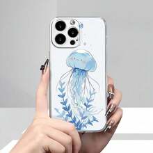 A Fashionable Soft Shell for Phones, Showcasing a Jellyfish Motif, Printed Using UV Technology for Clarity, Providing Full 360-Degree Protection for Multiple for  Models Such As 17, 11, 12, 13, 14, 15, 16 Pro Max, XR, X/XS, And 7. - Transparente - Ver 7