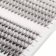 MX  Pestañas Individuales Pestañas en Racimo 240 Piezas de Pestañas Postizas Juego de Extensiones de Pestañas Postizas 12 Filas Longitudes Variadas Raices Planas Extremos Conicos Pestañas Postizas - como en la foto - Ver 5