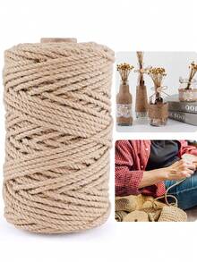 1pc 328ft (100m) Decorative Twine, Jute Rope, Thin Ribbon Jute Rope For Crafts, Plants, Gift Wrapping, Christmas Handmade Art Decor, DIY Gift Decoration Packaging Cord, Home Decor - 4mm-100m - View 10