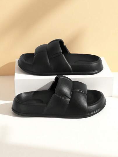 Children Girls' Solid Color Strap Slide Sandals, Lightweight Breathable Soft Comfortable, Suitable For Indoor & Outdoor, Vacation, Beach, Spring/Summer