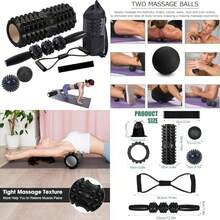 Rodillo de Masaje 7 en 1,Cilindros de Hule Espuma de Acondicionamiento Físico,Foam Roller para Masajes y Relajación Muscular,Creado para El Fitness,El Yoga, Estiramientos y Ejercicios de Núcleo(default) - Multicolor - Ver 1