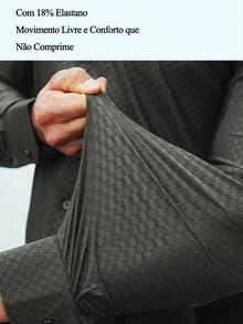 Men's Slim Fit Luxury Dress Shirt With Elastane, Wrinkle-Free Knit | Stylish Breathable Plaid Shirt | Elegant Slim Fit And High-Quality Fabric | Soft And Breathable | Imported Product - 白色的 - 查看 3