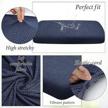 WSXC 8 Pcs Stretch Patio Cushion CoversOutdoor Couch And Sofa Covers Replacement Slipcovers For Patio Furniture Cushion Washable Reusable Furniture Protector Waterproof Navy - Hải quân - Xem 3