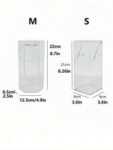1pc Makeup Brush Holder With Lid, Dust-Proof Makeup Brush Organizer Box, Minimalist Plastic Pen Brush Case, Transparent Cosmetic Storage Box, Suitable For Bedroom And Home, Brush Display And Protection (Beads Not Included) - Multicolor - View 6