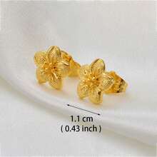 زوج من أقراط الأذن ذات الحجم الصغير بتصميم زهرة قلب فراشة، باللون الذهبي، مجوهرات مناسبة للنساء في أفريقيا والعالم العربي والشرق الأوسط - الذهبي - مشاهدة 16