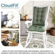 Klear Vu Twill Rocking Chair Pad Set, 17 x 17 x 3 inches, Marine(Algodón Slub Celadon) - Multicolor - Ver 5