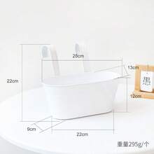 铁质椭圆形悬挂式花盆，带双挂钩，可拆卸悬挂式花盆，适用于阳台多肉植物和绿色植物。 - 彩色 - 查看 3