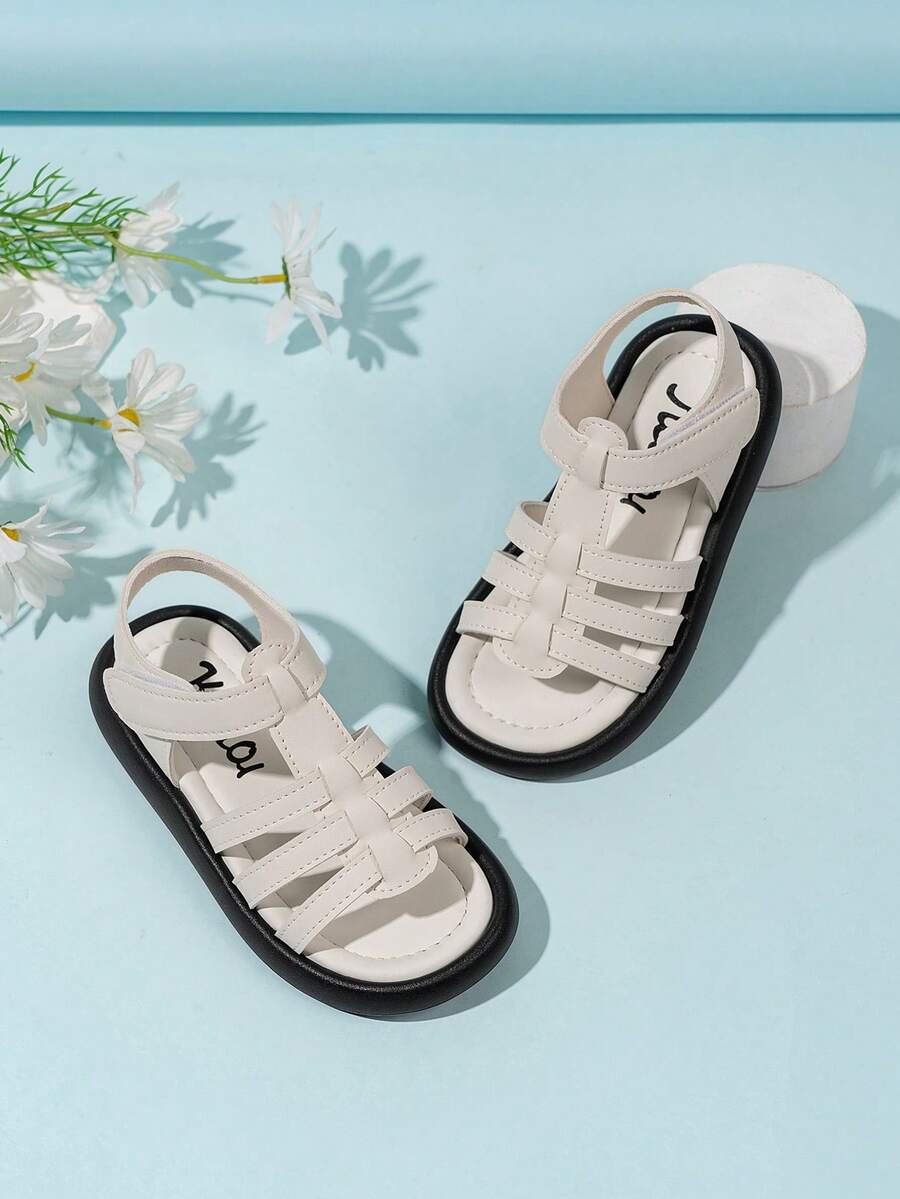 Sandal hở mũi cho bé gái, đế mềm, kiểu dáng công chúa Hàn Quốc thời trang, dễ thương, đa năng cho học sinh mùa hè. - Màu be - Xem 1