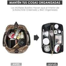 Lukovee Organizador de Bolsas para Mujer, inserto Organizadores de Bolsa de Mano de Fieltro con 14 Bolsillos, Organizador Maquillaje Neceser Aseo para Viaje, Compatible con una Variedad de Marcas(Negro(Nuevo)) - Multicolor - Ver 6
