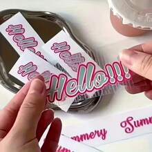 Transparent Crystal Sticker With Logo, Customized UV Transfer Film, Transparent Waterproof Printed Sticker, Suitable For Packaging Boxes, Greeting Cards, Weddings, Birthdays, Etc. - Multicolor - View 5