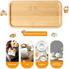 Tucorresi Bandeja Decorativa para Mesa: 4 Pcs Bandeja de Servir - Bandejas Reutilizables para Comida, Servir Botanas o como Decoración, para Cocina, Bar, Restaurante (9.8''X5.5''X0.8'') - / - Ver 3