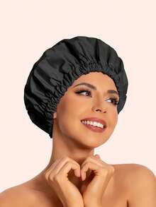 1pc Reusable Women's Shower Cap, Large Waterproof Bathing Cap, Washable With Elastic Band, Suitable For Long Hair And Braids