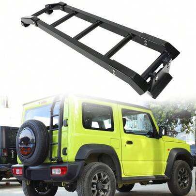 Aluminum Car Rear Tail Door Ladder Climbing Fit Jimny 2019+ Black
