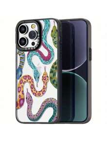 Compatible With 11 To 16 Pro - Fun And Stylish Case - Durable And Fashionable Phone Case - Feminine Snake Print Design For 11 To 16 Pro 6.1" - 彩色 - 查看 1