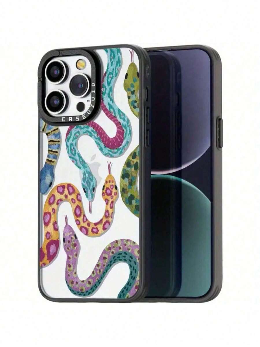 Compatible With 11 To 16 Pro - Fun And Stylish Case - Durable And Fashionable Phone Case - Feminine Snake Print Design For 11 To 16 Pro 6.1" - 彩色 - 查看 1