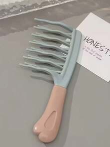 双齿梳套装，专为长卷发和蓬松发型设计 - 时尚黑色和浅蓝色梳子，ABS手柄，完美适用于卷发造型和居家按摩，是馈赠亲友的理想节日礼物，优雅的发梳 - 彩色 - 查看 8