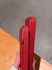 1件個性化奢華荔枝紋人造皮革手機殼，字母姓名客製化，適用於 Apple 17 16 15 14 13 12 11 Pro Max 16 Plus 17 Air - 酒紅色 - 查看 4