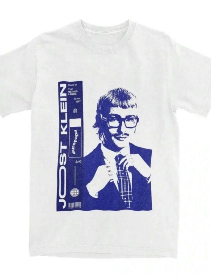 Joost Klein Europapa 2024 Netherlands T-Shirt Men Women Clothes Vintage Crewneck Short Sleeve T-Shirts Women Clothing - 白色 - 查看 1
