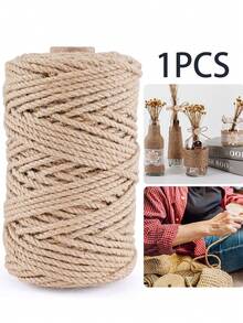 1pc 328ft (100m) Decorative Twine, Jute Rope, Thin Ribbon Jute Rope For Crafts, Plants, Gift Wrapping, Christmas Handmade Art Decor, DIY Gift Decoration Packaging Cord, Home Decor - 4mm-100m - View 12