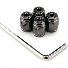 Tapones de válvula, aleación de zinc, antirrobo, neumáticos deportivos, tapas de válvula a prueba de polvo, cubiertas de válvulas impermeables para neumáticos de coche - Negro (4 unidades) - Ver 11