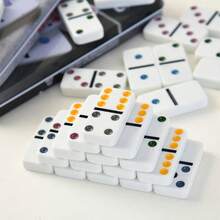 28-Piece Domino Set, Six Colors With Classic Numbers For Tabletop Game - Multicolor - View 3