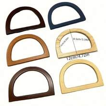 2pcs Wooden Bag Handles, D-Shaped & Semi-Circular Wooden Handles, DIY Bag & Wallet Replacement Accessories - Multicolor - View 11