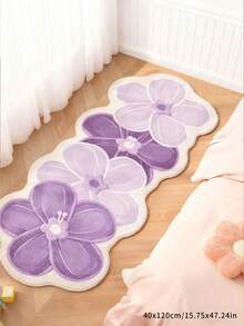 1 szt. Fioletowy, dekoracyjny dywan z kwiatowym wzorem, nowoczesny, minimalistyczny dywanik, dywanik nocny, dywanik do sypialni, dywanik do gabinetu, dywanik do salonu, dywan do dekoracji wnętrz, dywanik z nadrukiem, dywanik na parapet, odpowiedni do dekoracji wnętrz - Wielokolorowe - Zobacz 5