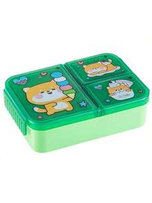 1pc Cartoon Lunch Box With Compartments, 900ml Small Student Bento Box For Adults, Office, Travel Leak-Proof Lunch Box, Microwave/Dishwasher , Birthday/Christmas Gift (Blue) (Pink) (Green) - Multicolor - View 11