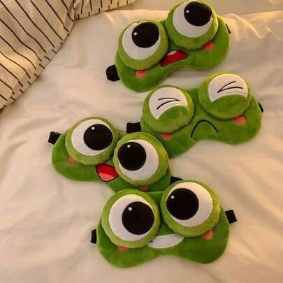 Cute Frog Plush Eye Mask, Funny Expression Sleep Mask, Soft & Comfortable Eye Mask For Travel & Nap, Cartoon Animal Eye Mask Gift