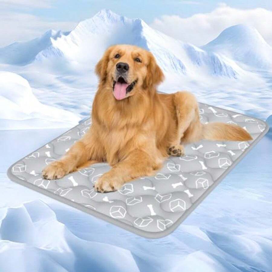 Dog Cooling Mat Elegant Grey110 * 80cm Thicken Cooling Mat For Dogs Dog Cooling Mat Large With Endothermic Color Changing Arc-Chill Cooling Fiber Q-Max>0.5 Washable Non-ToxicandNon-Slip - Grey - View 1