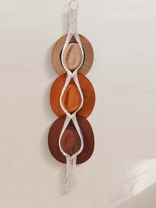 1pc Bohemian Style Tasseled Woven Hat Rack, Wall-Mounted Hat Storage Organizer, Tassel Decor, Wall Decor, Room Decor, Home Storage Rack, Suitable For Hallway, Bedroom, Home - Multicolor - View 2
