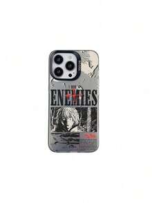 UE (DE et ES) Étui de téléphone Anime Vinland Saga compatible avec les modèles 16, 15, 14, 13, 12, 11, Pro Max, X, XR, XS MAX, 8, 12 Plus. Protection de la coque, dos mat - Noir translucide - Voir 1