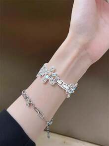 Dopamine Colored Diamond Bracelet Strap Compatible With 38/40/41/42/44/45/46/49mm, Compatible With Apple Watch Strap Ultra/Se10/9/8/7/6/5/4/3/2/1 - White Color - View 5