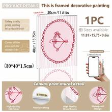 1幅装裱帆布墙画，粉色丘比特艺术，时尚心形，粉色嘴唇印花浪漫墙饰，粉色女孩装饰，情人节装饰，爱情装饰，结婚礼物，情人节海报，周年纪念装饰，现代家居装饰，房间装饰，宿舍装饰，卧室装饰，客厅装饰，浴室装饰，情人节海报，礼物，节日装饰 - 彩色 - 查看 50