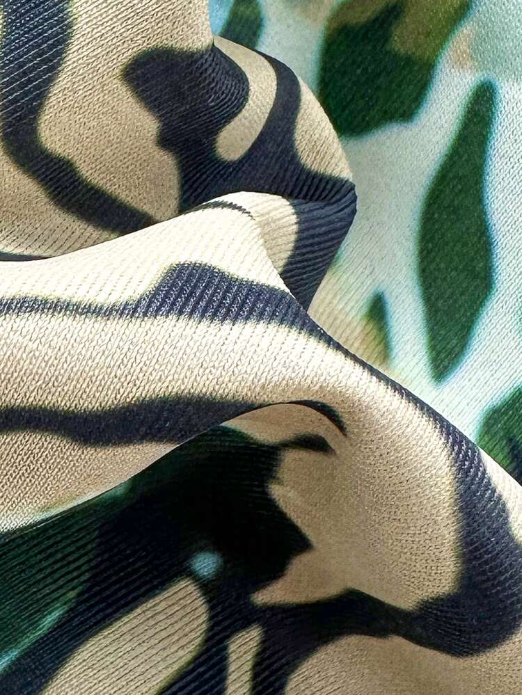 2025年 セクシーなヴィンテージ レオパード柄 ビキニ 2点セット レディース バカンス ビーチ 夏 - マルチカラー - 見る 5