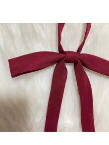 1pc Simple Solid Color Bow Tie, Tie Cord, Suitable For Long Sleeve Shirts, School Uniforms, Sailor Suits, Daily Wear, Holiday Gift