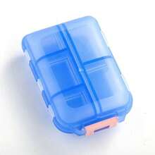 [Portable] Mini Medicine Container – 10 Compartments, Foldable, Makes It Easy To Carry! - Blue - View 8