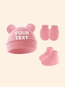 Bộ 3 món cho bé gồm mũ len in chữ cá nhân hóa màu trơn, găng tay và tất cùng màu, nhiều màu sắc để lựa chọn, mềm mại, nhẹ nhàng và ấm áp, món quà tuyệt vời cho bé trai và bé gái, phù hợp để mặc hàng ngày, phụ kiện tóc cho trẻ em. - Nhiều màu - Xem 15