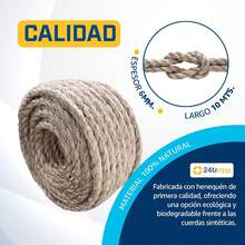 EstiloCuerda De HenequéN 100% Natural 6MM 10 METROS| 3 Brazos, Biodegradable Y Alta Resistencia - Ideal Para DecoracióN, Agricultura, ConstruccióN Y Carga Pesada Hen 6MM 10MtsVersióN Mejorada - 4 mm - Ver 11