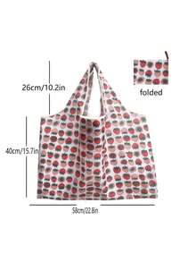 حقيبة تسوق قابلة للطي سعة كبيرة، حقيبة بقالة محمولة للتخزين المنزلي والسفر، حقيبة تسوق قابلة للطي، مع حقيبة تخزين، حقيبة كتف، سعة كبيرة، سوبر ماركت، خفيفة الوزن - متعدد الألوان - مشاهدة 6