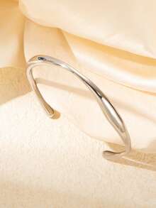1件装不锈钢简约开口手镯（女士款） - 開口手鐲 - 查看 9