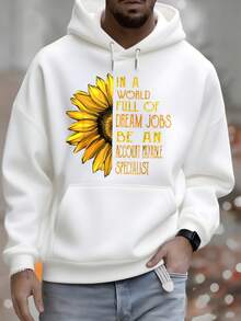 Men's Hoodie Sunflower In A World Full Of Dream Jobs Be An Accounts Payable Specialist Printed Sweatshirt Autumn Winter Casual Versatile Top For Leisure And Sportswear Fashion Gift Best Choice For Festival Gifts - 白色 - 查看 6