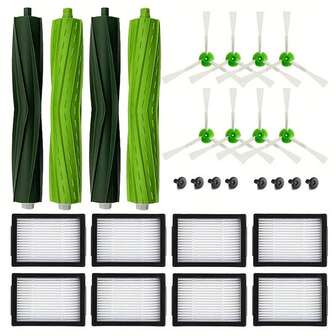 适用于 iRobot Roomba I7、I8、E5、E6、I3、J7 和 I6 机器人吸尘器的 20 个主边刷替换零件。