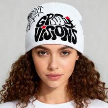 冬季针织帽 字母提花针织帽 秋冬户外骑行保暖帽 百搭嘻哈街头帽 - 彩色 - 查看 2