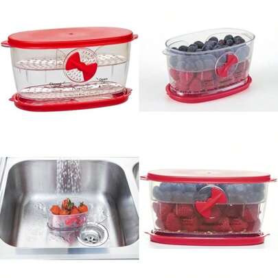 Progressive Recipiente para fruta fresca, vegetales, bayas y lechuga, , Verde, 4.7 Quarts, 1(Berry Keeper)