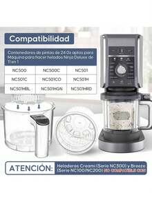 EstiloNC500 NC501-4 Pintas para  Creami Deluxe de 24 onzas con Tapas de almacenamiento, Pinta de Helado para  creami, Compatible con Fabricantes de Helados  Creami de lujo de la serie NC500Versión mejorada - 1 - Ver 4