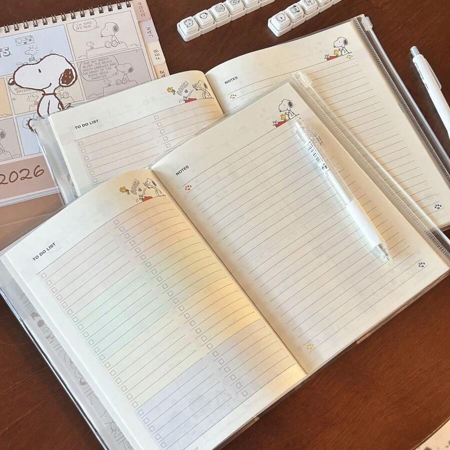 1 cuốn nhật ký màu Snoopy phiên bản giới hạn mới của Nhật Bản, sổ thời khóa biểu học sinh, sổ kế toán cầm tay, sổ ghi chép kế hoạch kiểm tra, quà tặng năm mới, quà tặng ngày lễ tình nhân, quà tặng lễ phục sinh - Nhiều màu - Xem 1