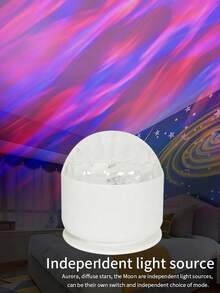 1个卧室夜灯投影仪，北极光和星系波浪投影，RGB 16色遥控，吸顶式投影仪，适用于卧室、游戏室、家庭影院、房间装饰、家居装饰、派对装饰、墙面装饰灯 - 浪漫氣氛燈 - 查看 4