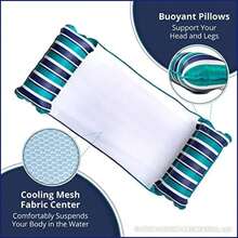 Aqua Leisure 4-in-1 Multi-Purpose Monterey Hammock (Saddle, Lounge Chair, Hammock, and Drifter), Supportive Mesh Lining, Easily Foldable, DuoLock System for Easy Inflation/Deflation, One Size, Orange(Teal XL Hammock Flotador de piscina) - Multicolor - Ver 4