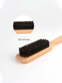 1支男女通用猪鬃顺滑梳，可作胡须刷、防毛躁梳、蓬松木柄梳、解结梳、发际线定型梳、光滑马尾梳 - 配有宽锥形尾梳，方便分缝、造型、抛光和抚平头发，打造无毛躁发型，男女皆宜，推荐作为圣诞礼物 - 彩色 - 查看 6